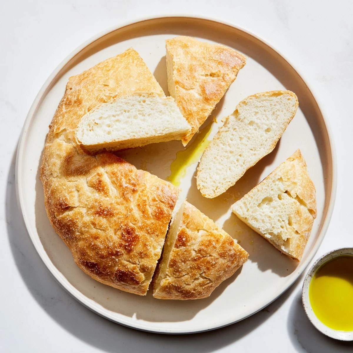 Soft homemade stovetop bread loaf sliced open revealing a tender white crumb inside