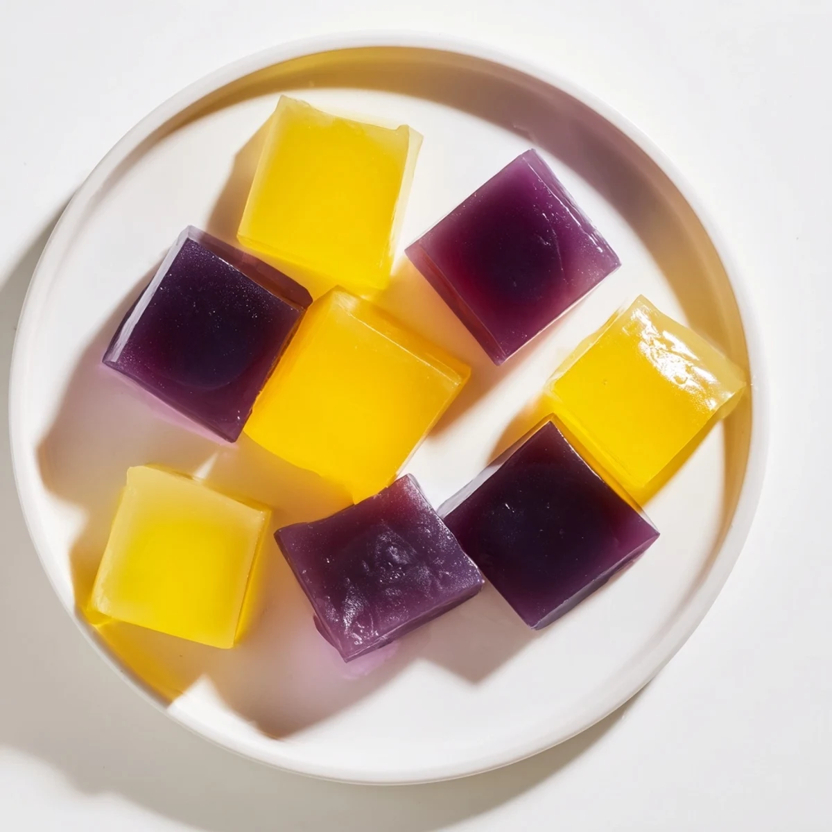 Colorful probiotic jello snacks set in silicone molds with vibrant fruit juice colors