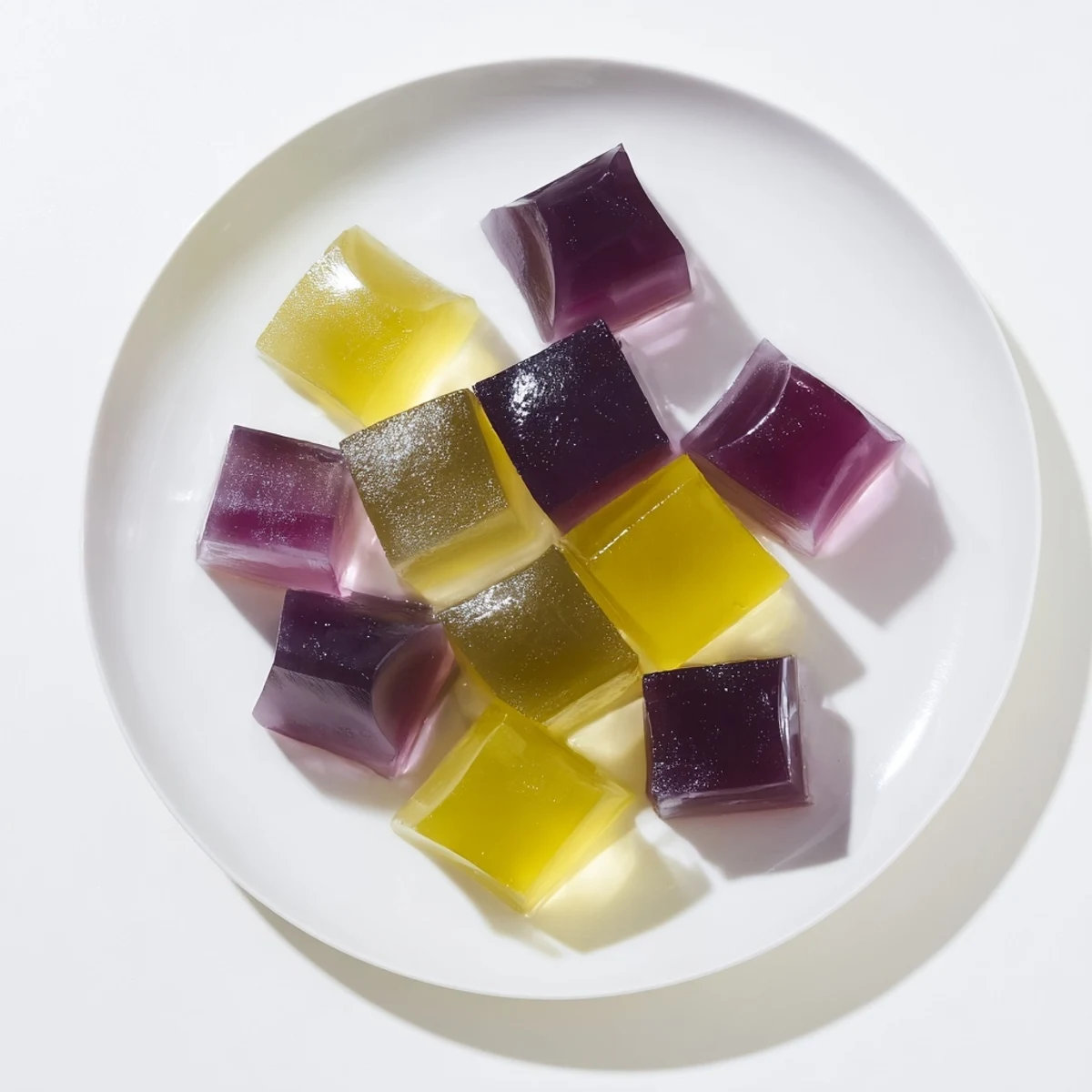 Homemade probiotic jello snacks being unmolded from colorful silicone shapes onto a serving tray