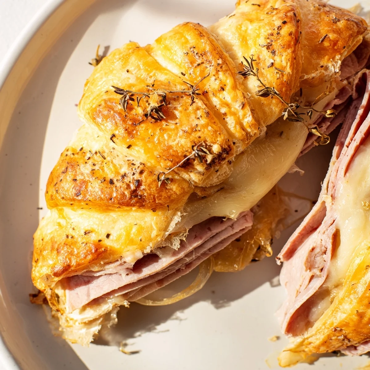 Golden Beef and Cheese French Dip Roll Ups arranged on a rustic wooden board with small bowl of rich au jus