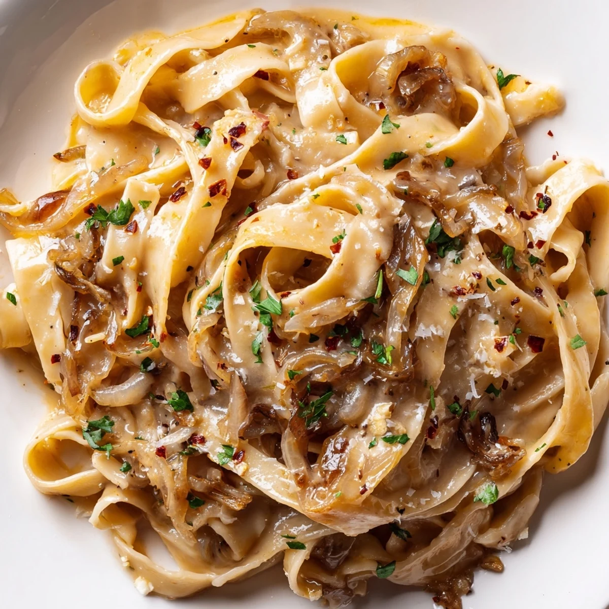 Sweet Heat Caramelized Onion Fettuccine