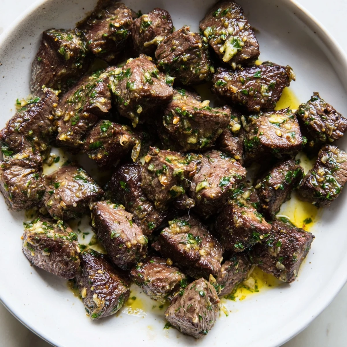 Tender Cowboy Butter Steak Bites tossed in zesty lemon garlic sauce