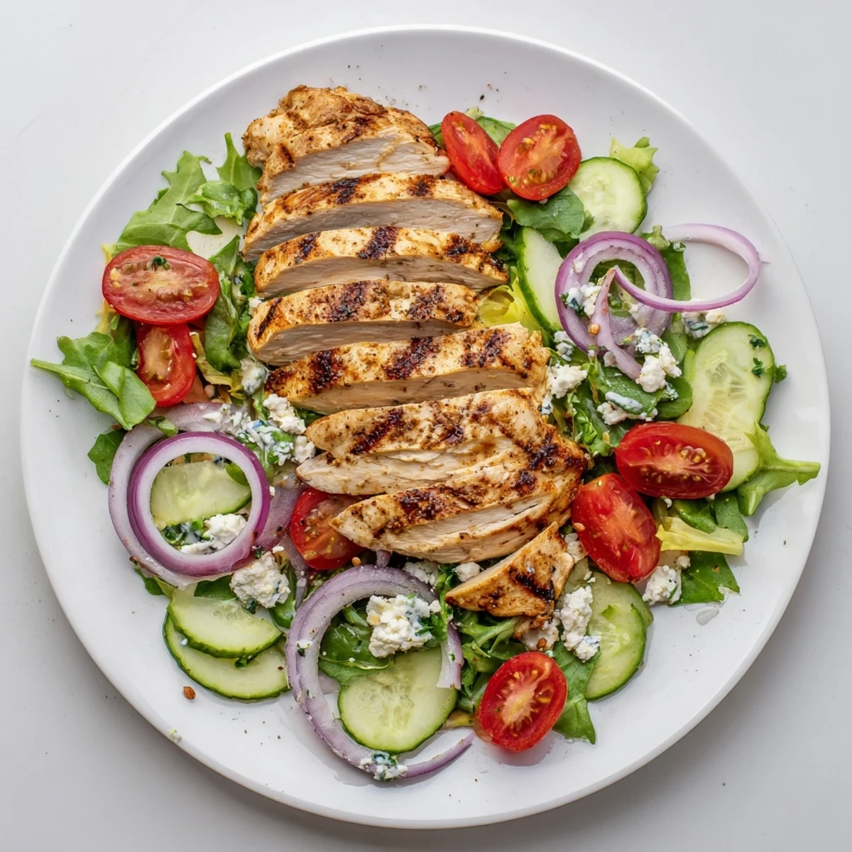 Grilled Chicken Salad Avocado Herb Dressing Recipe with juicy sliced chicken and bright lime