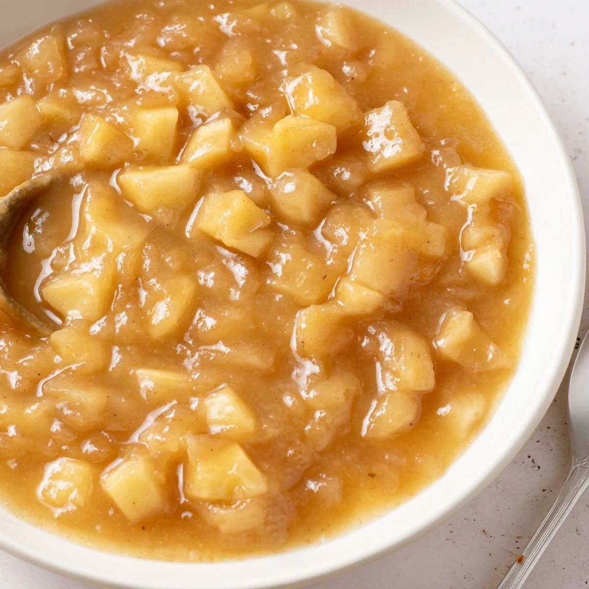 Chunky Fall Caramel Apple Jam cooling on counter, ready for canning