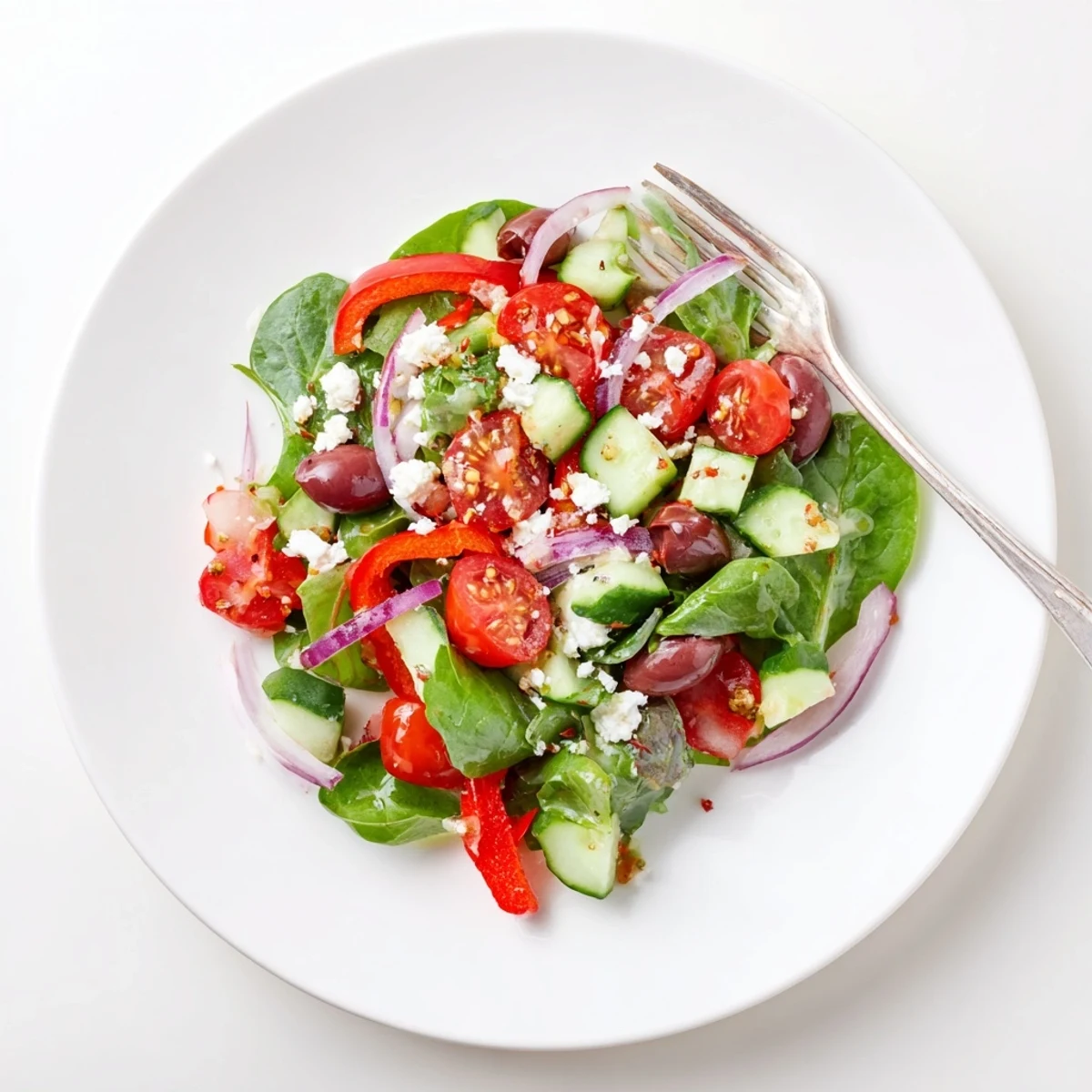 A crisp bowl of mixed greens, cherry tomatoes, and cucumber — Fresh Salad Recipe.