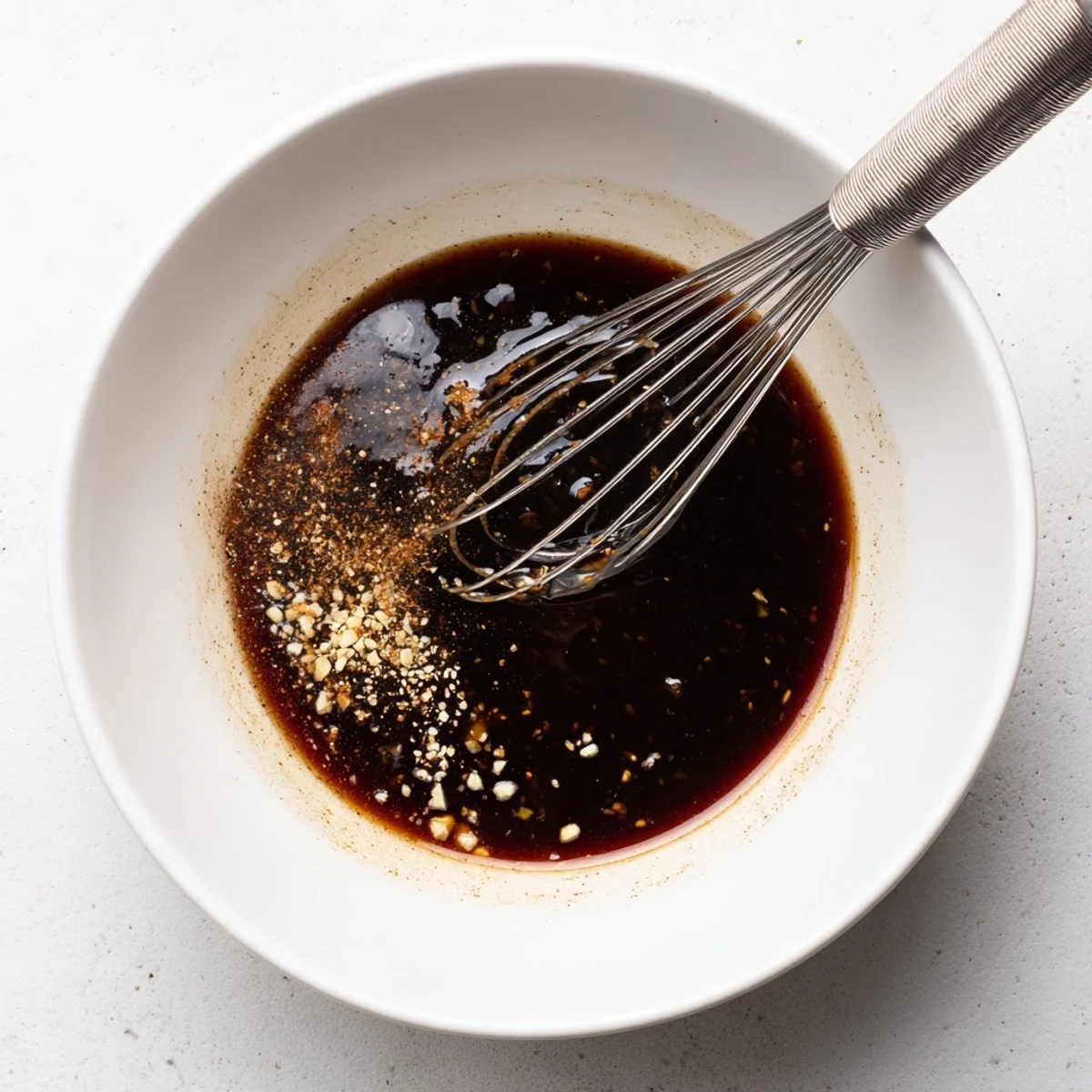 Steak Marinade glistening on raw ribeyes, garlic aroma, ready for grilling