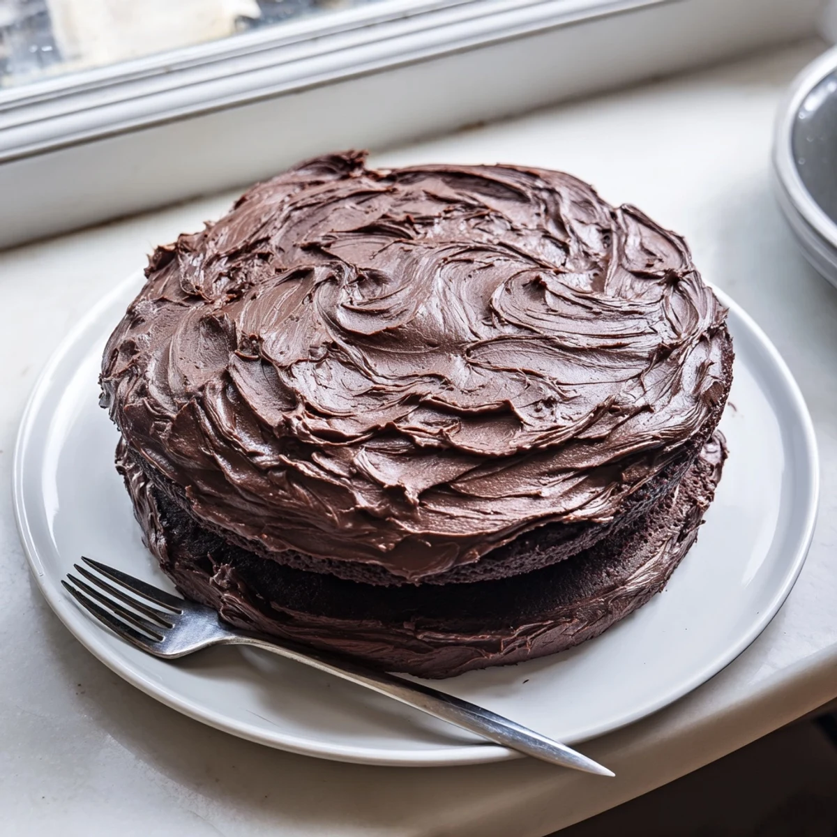 Decadent Matilda chocolate cake layered with rich buttercream for chocolate lovers