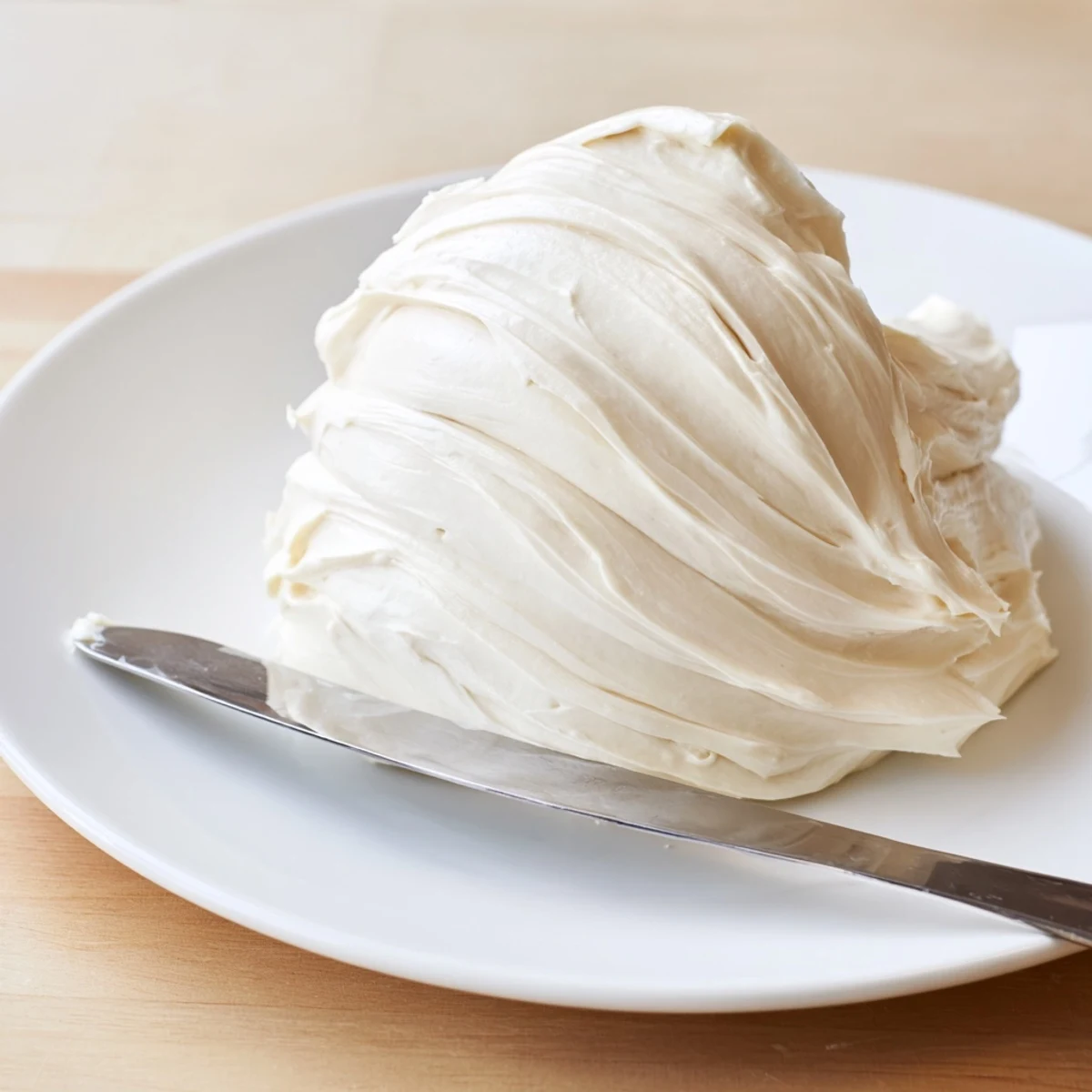 Silky Italian Meringue Buttercream spread smoothly over a freshly baked cupcake