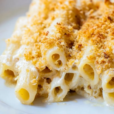 Creamy Three Cheese Baked Macaroni
