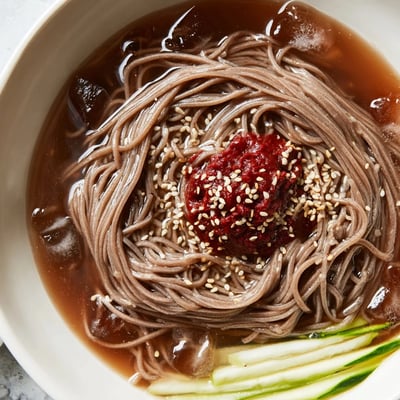 Korean Naengmyeon Cold Noodle Soup