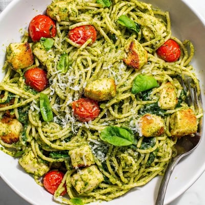 Light Pesto Pasta With Chicken